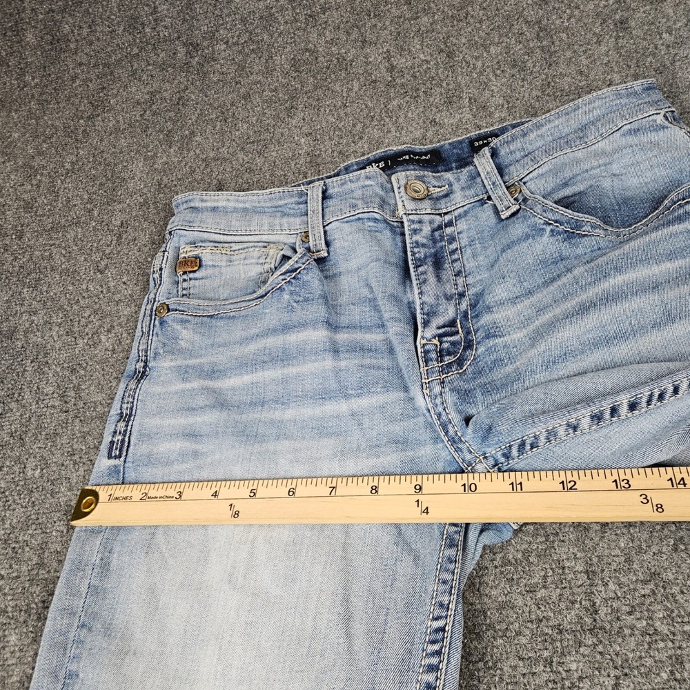 BKE Jake Straight Jeans Mens 33x30 Light Wash Blue Denim Stretch Durable Fit - Picture 10 of 12